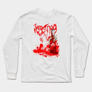 Zombie Hand Bloodied Juggernog on White Long Sleeve T-Shirt